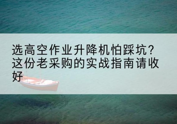 集贤高空作业升降机厂家推荐-选高空作业升降机怕踩坑？这份老采购的实战指南请收好